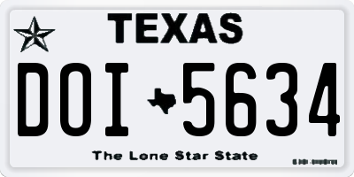 TX license plate DOI5634