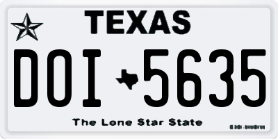 TX license plate DOI5635