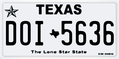 TX license plate DOI5636
