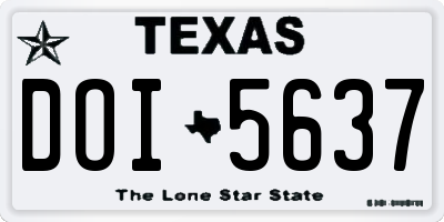TX license plate DOI5637