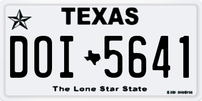 TX license plate DOI5641