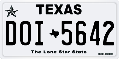 TX license plate DOI5642
