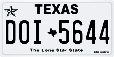 TX license plate DOI5644