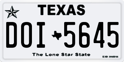 TX license plate DOI5645