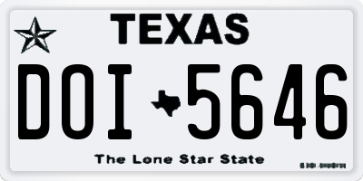 TX license plate DOI5646