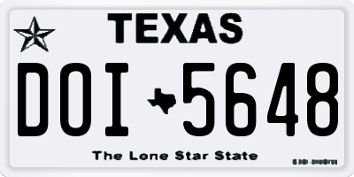 TX license plate DOI5648