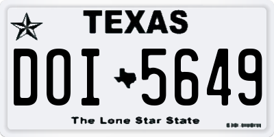 TX license plate DOI5649