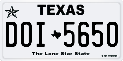TX license plate DOI5650