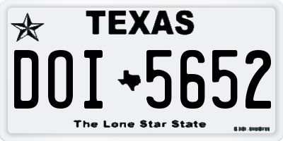 TX license plate DOI5652