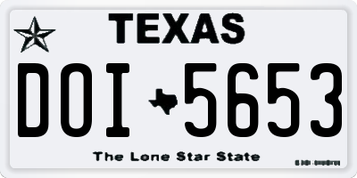 TX license plate DOI5653