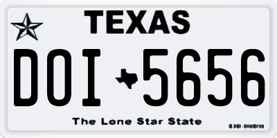 TX license plate DOI5656