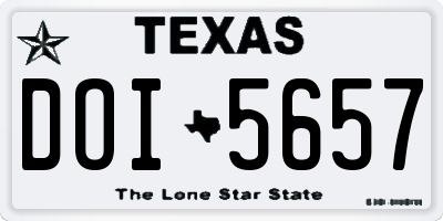 TX license plate DOI5657