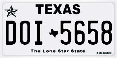 TX license plate DOI5658
