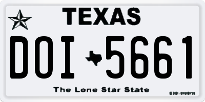 TX license plate DOI5661