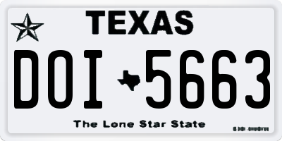 TX license plate DOI5663