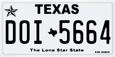 TX license plate DOI5664