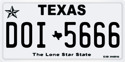 TX license plate DOI5666