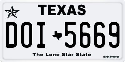 TX license plate DOI5669