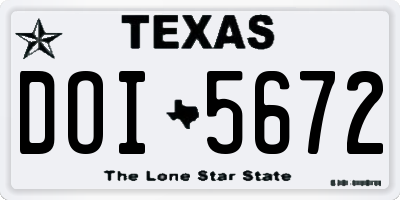 TX license plate DOI5672
