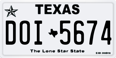 TX license plate DOI5674