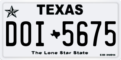 TX license plate DOI5675