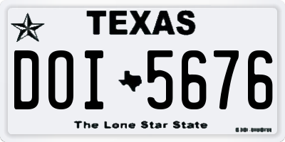 TX license plate DOI5676