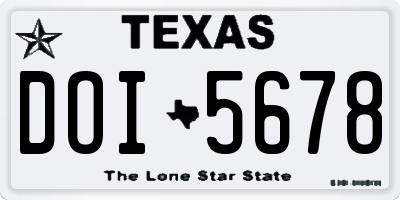 TX license plate DOI5678