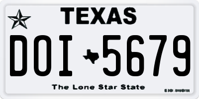 TX license plate DOI5679