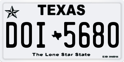 TX license plate DOI5680