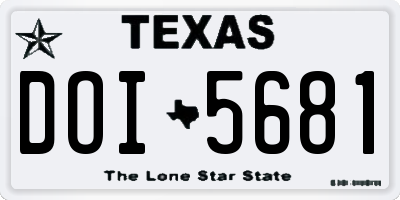 TX license plate DOI5681