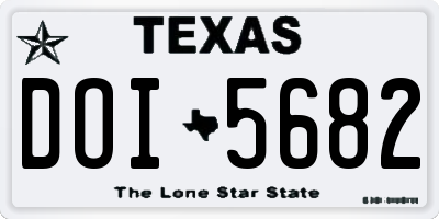 TX license plate DOI5682