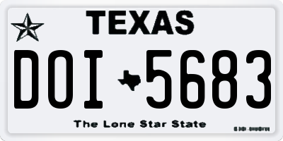 TX license plate DOI5683
