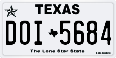TX license plate DOI5684