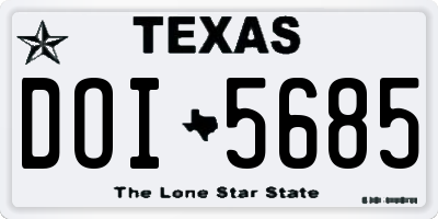 TX license plate DOI5685
