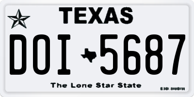 TX license plate DOI5687