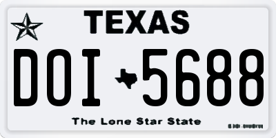 TX license plate DOI5688