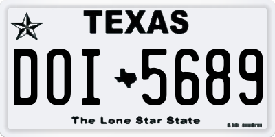 TX license plate DOI5689