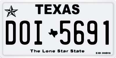 TX license plate DOI5691