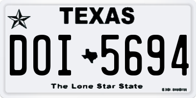TX license plate DOI5694