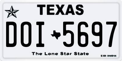 TX license plate DOI5697