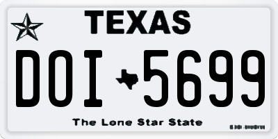 TX license plate DOI5699
