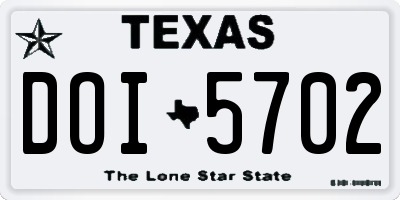 TX license plate DOI5702