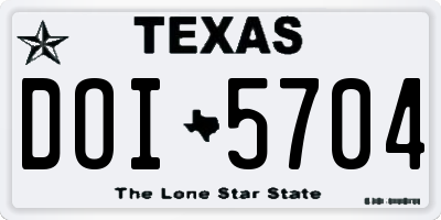 TX license plate DOI5704