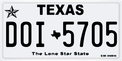 TX license plate DOI5705