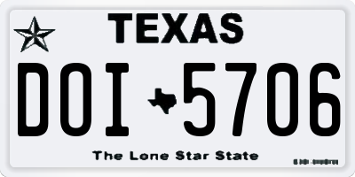 TX license plate DOI5706