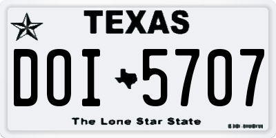 TX license plate DOI5707