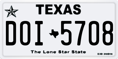 TX license plate DOI5708