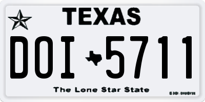 TX license plate DOI5711