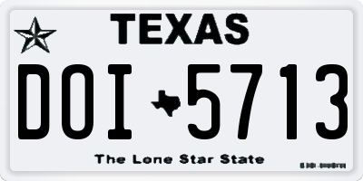 TX license plate DOI5713