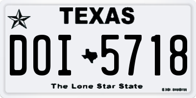 TX license plate DOI5718